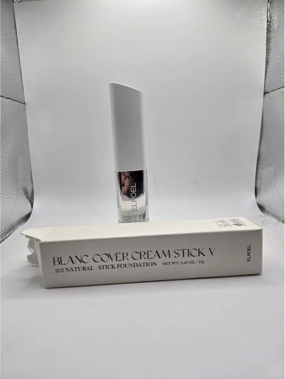 Elroel Blanc Cover Cream Stick V 202 Natural Foundation K-Beauty